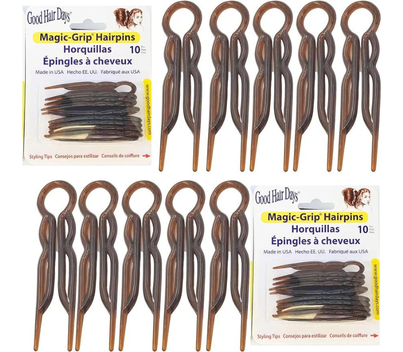 Good Hair Days Hair Pins - Plastic,  U-shaped Magic Grip Set of 20 (Tortoise Shell)